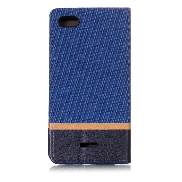 Cloth Texture Splicing PU Leather Stand Magnetic Phone Casing for Xiaomi Redmi 6A (Single 12MP Rear Camera) - Blue-2