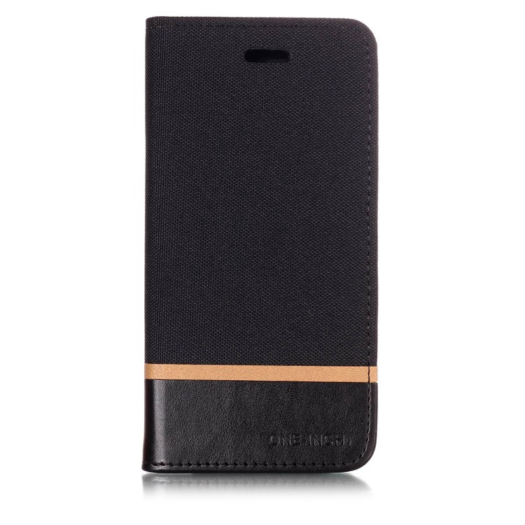 Cloth Texture Splicing PU Leather Stand Case with Card Slots for Xiaomi Mi A2 Lite / Redmi 6 Pro - Black-1