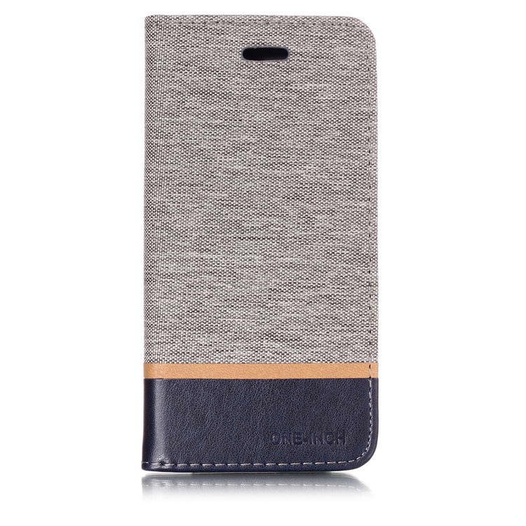 Cloth Texture Splicing PU Leather Stand Cover with Card Slots for Xiaomi Mi A2 Lite / Redmi 6 Pro - Grey-1
