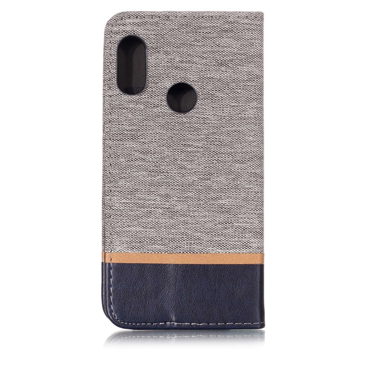 Cloth Texture Splicing PU Leather Stand Cover with Card Slots for Xiaomi Mi A2 Lite / Redmi 6 Pro - Grey-2