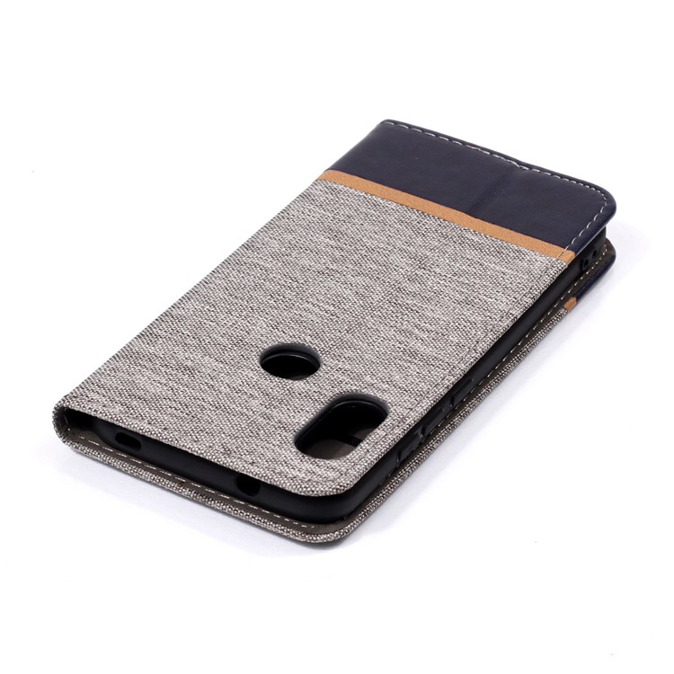 Cloth Texture Splicing PU Leather Stand Cover with Card Slots for Xiaomi Mi A2 Lite / Redmi 6 Pro - Grey-5