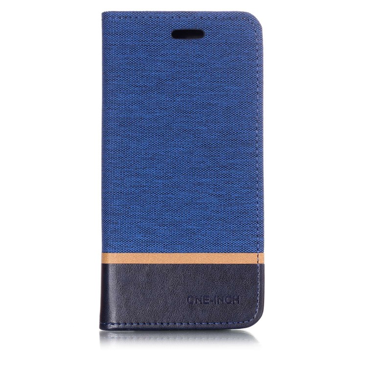 Cloth Texture Splicing PU Leather Stand Shell with Card Slots for Xiaomi Mi A2 Lite / Redmi 6 Pro - Blue-1