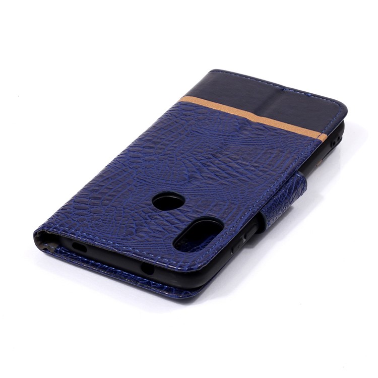 Crocodile Texture Splicing PU Leather Wallet Mobile Shell for Xiaomi Mi A2 Lite / Redmi 6 Pro - Blue-4