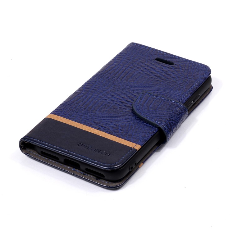 Crocodile Texture Splicing PU Leather Wallet Mobile Shell for Xiaomi Mi A2 Lite / Redmi 6 Pro - Blue-5