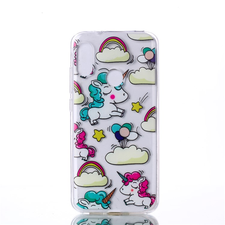 Musterdruck TPU Zurück Fall Für Xiaomi Mi A2 Lite / Redmi 6 Pro - Wolke Und Einhorn-1