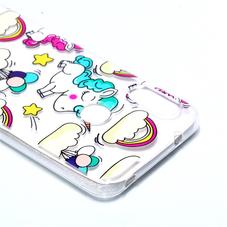 Musterdruck TPU Zurück Fall Für Xiaomi Mi A2 Lite / Redmi 6 Pro - Wolke Und Einhorn-3