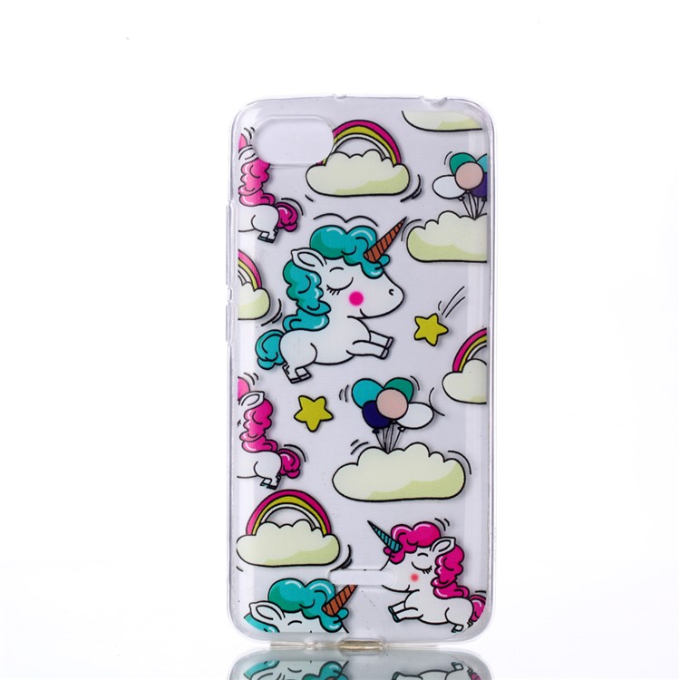 Pattern Printing TPU Cover for Xiaomi Redmi 6A (Single 12MP Rear Camera) - Cloud and Unicorn-1