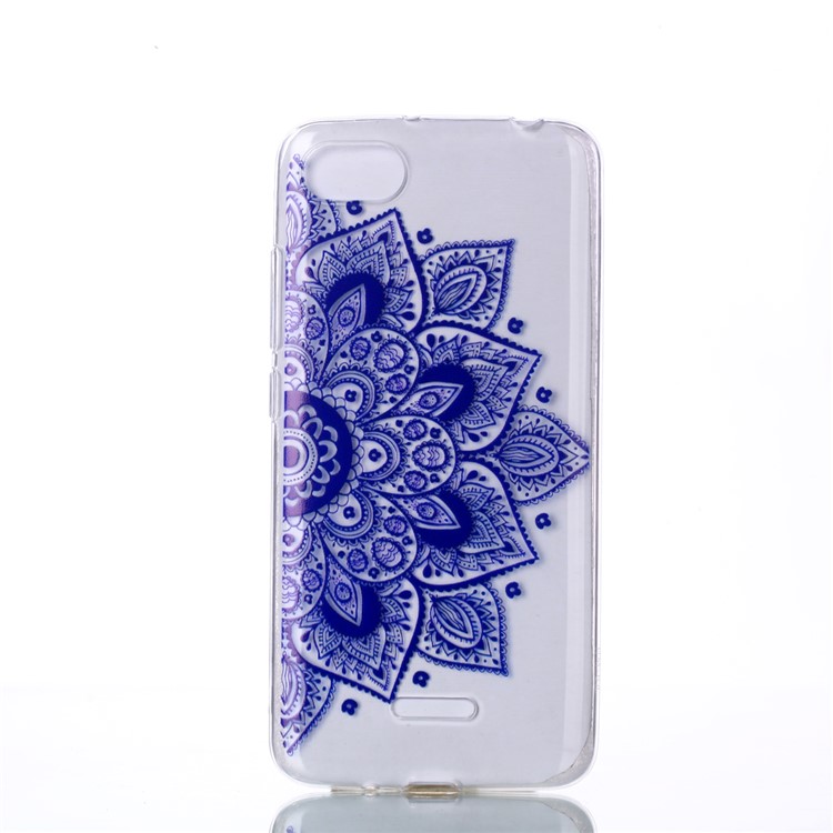 Pattern Printing TPU Back Case for Xiaomi Redmi 6A (Single 12MP Rear Camera) - Purple Flowers-1