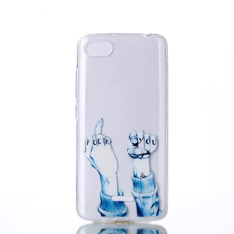 Pattern Printing TPU Protection Case for Xiaomi Redmi 6A (Single 12MP Rear Camera) - FUCK Pattern-1