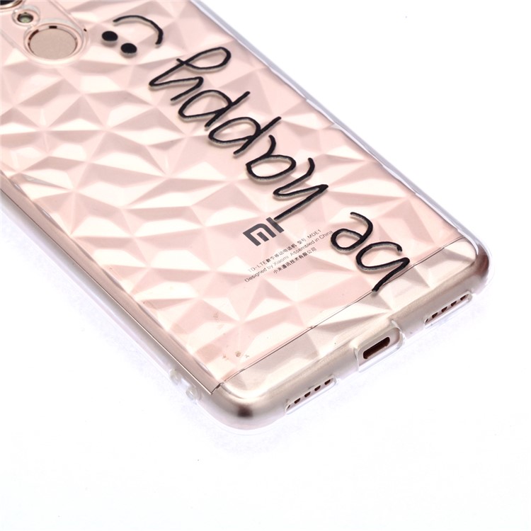 Embossed Pattern 3D Diamond Texture TPU Case for Xiaomi Redmi 5 - Be Happy-5