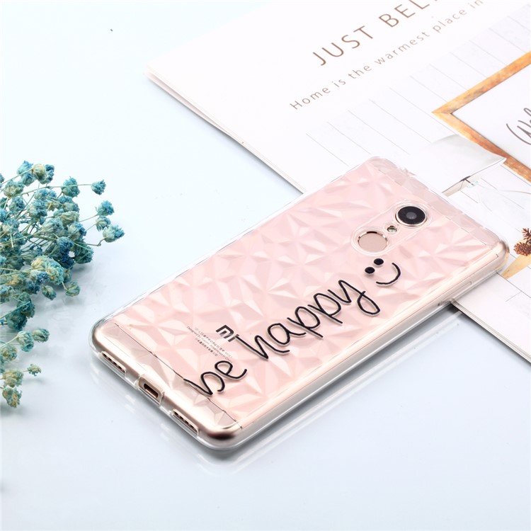 Embossed Pattern 3D Diamond Texture TPU Case for Xiaomi Redmi 5 - Be Happy-8