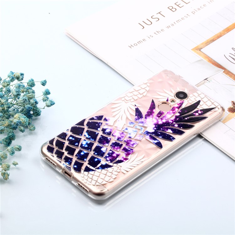 Embossed Pattern 3D Diamond Texture TPU Mobile Phone Case for Xiaomi Redmi 5 - Purple Pineapple-7