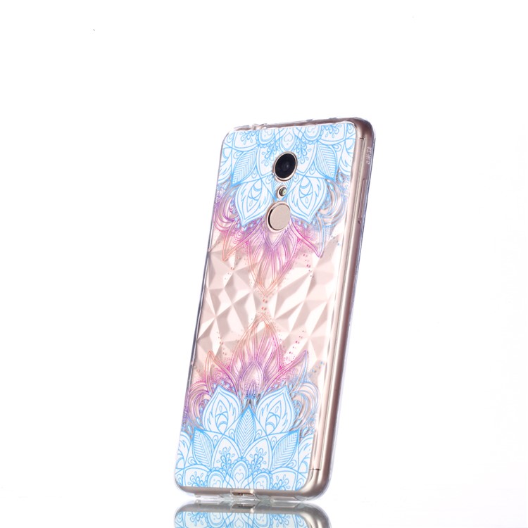 Embossed Pattern 3D Diamond Texture TPU Mobile Phone Cover for Xiaomi Redmi 5 - Lotus-3