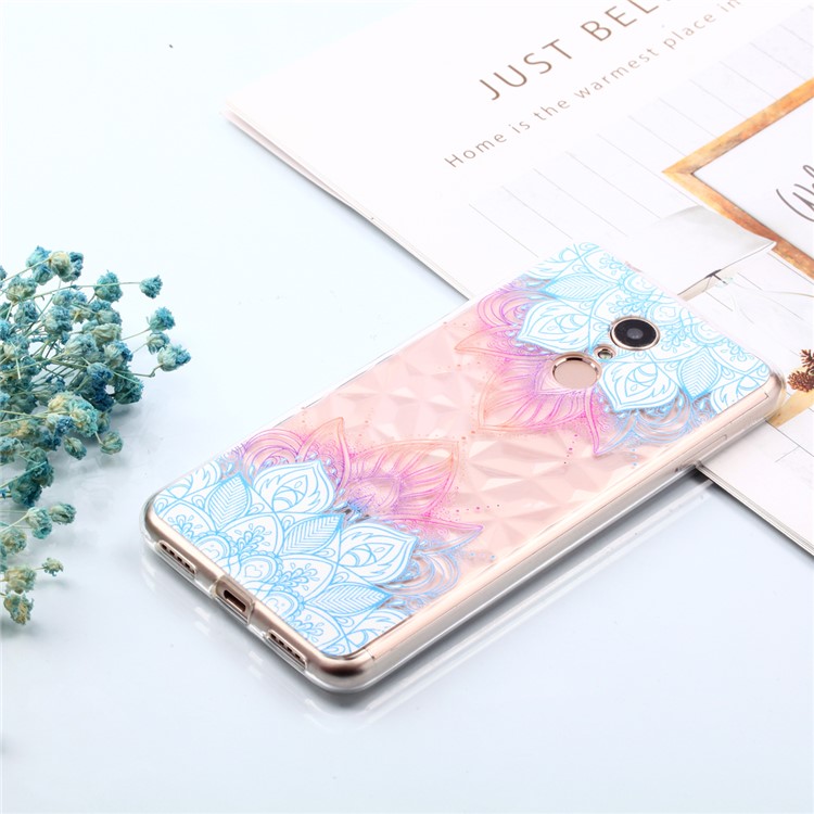 Embossed Pattern 3D Diamond Texture TPU Mobile Phone Cover for Xiaomi Redmi 5 - Lotus-7