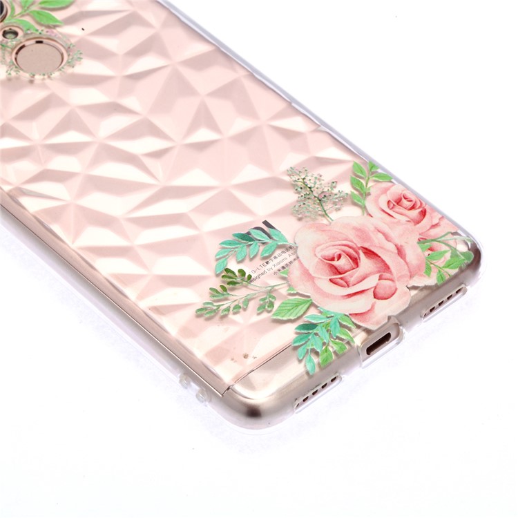 Embossed Pattern 3D Diamond Texture TPU Cell Phone Cover for Xiaomi Redmi 5 - Pink Flower-4