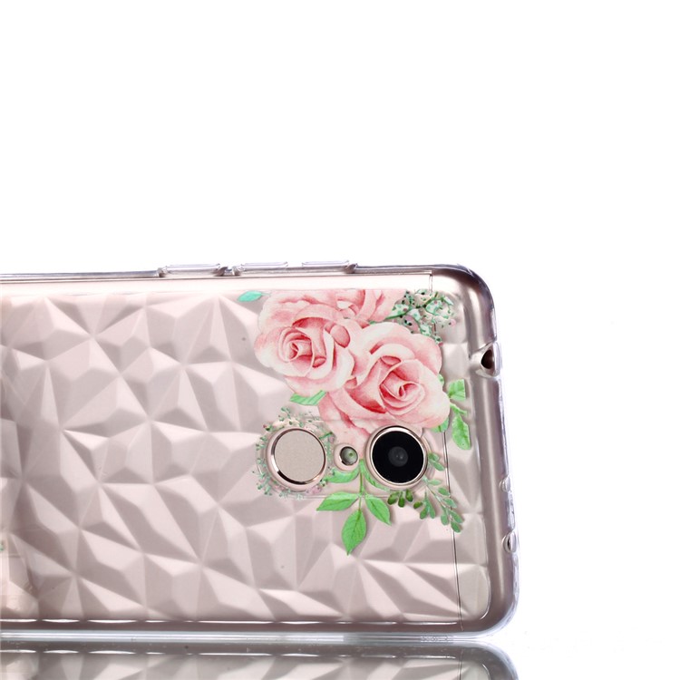 Embossed Pattern 3D Diamond Texture TPU Cell Phone Cover for Xiaomi Redmi 5 - Pink Flower-5