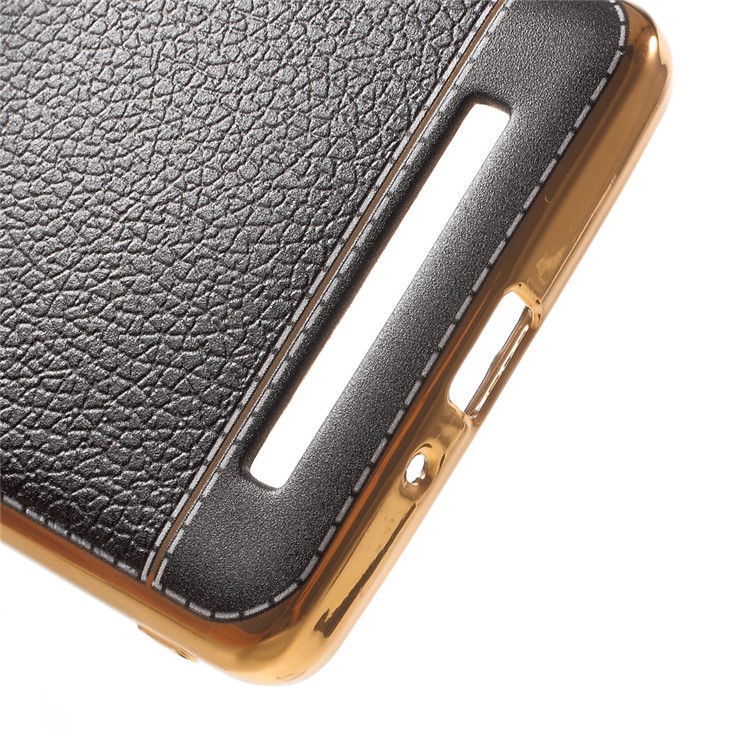PU Leather Coated Plating TPU Cover for Xiaomi Redmi 3x - Black-4
