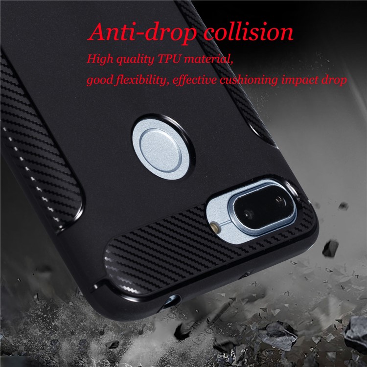 Carbon Fiber Texture Matte TPU Case for Xiaomi Redmi 6 (Dual Camera: 12MP+5MP) - Black-2
