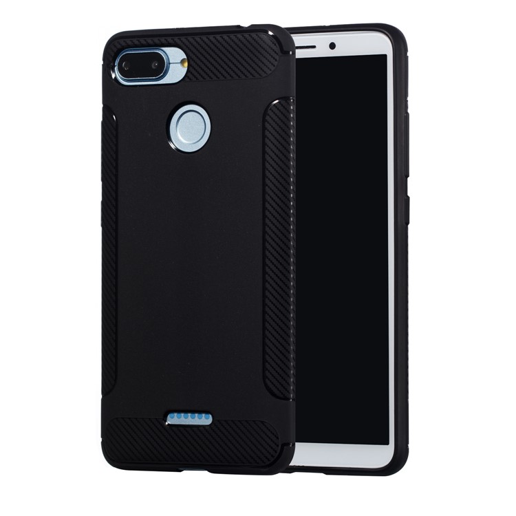 Carbon Fiber Texture Matte TPU Case for Xiaomi Redmi 6 (Dual Camera: 12MP+5MP) - Black-5