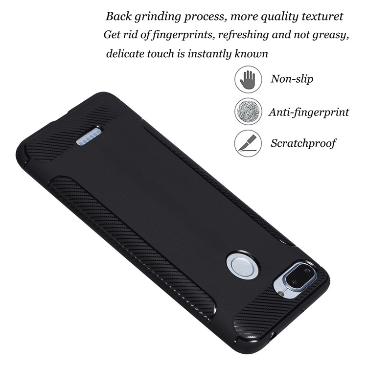 Carbon Fiber Texture Matte TPU Case for Xiaomi Redmi 6 (Dual Camera: 12MP+5MP) - Black-6