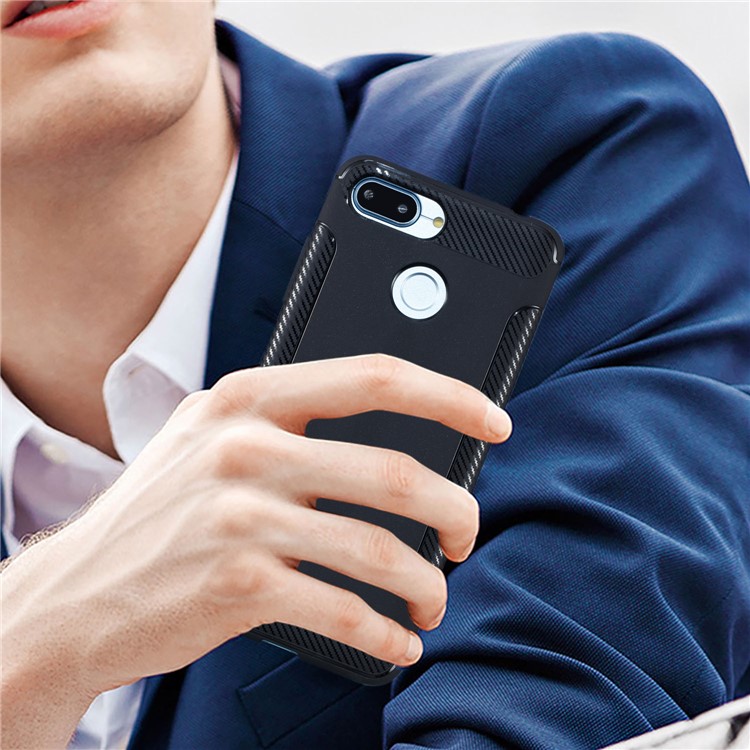 Carbon Fiber Texture Matte TPU Case for Xiaomi Redmi 6 (Dual Camera: 12MP+5MP) - Black-7