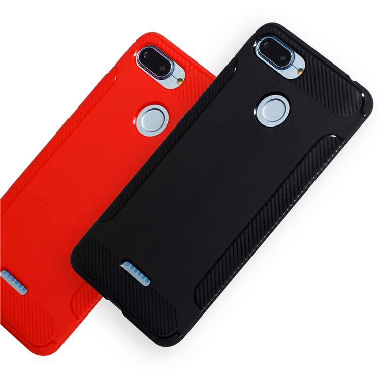 Carbon Fiber Texture Matte TPU Case for Xiaomi Redmi 6 (Dual Camera: 12MP+5MP) - Black-8