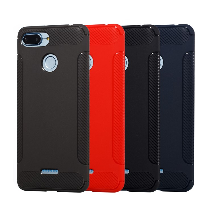 Carbon Fiber Texture Matte TPU Back Case for Xiaomi Redmi 6 (Dual Camera: 12MP+5MP) - Grey-5