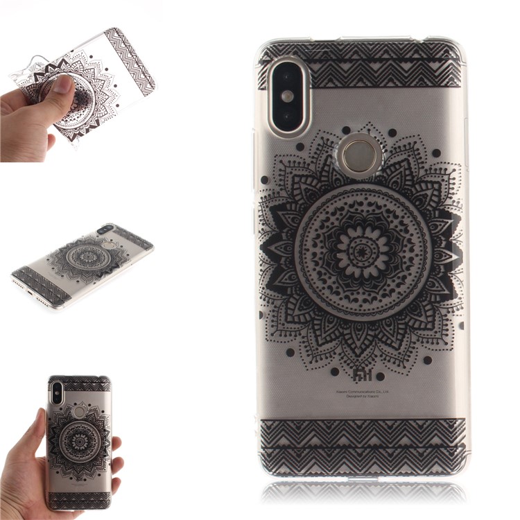 Pattern Printing IMD TPU Back Cover for Xiaomi Redmi S2 / Redmi Y2 - Black Mandala-1