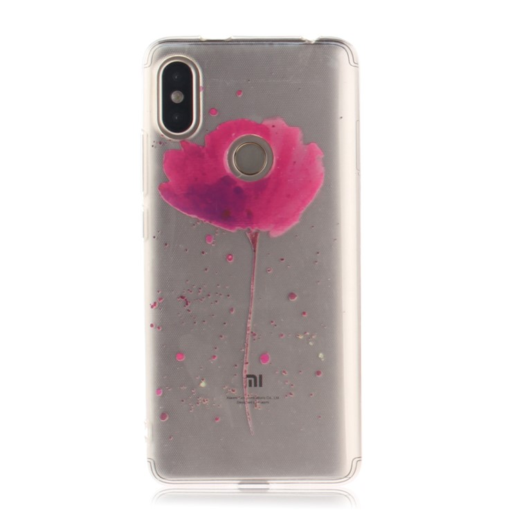 Pattern Printing IMD TPU Back Casing for Xiaomi Redmi S2 / Redmi Y2 - Red Flower-2