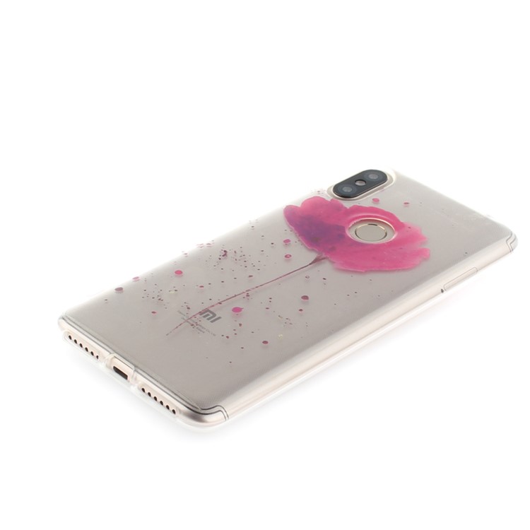 Pattern Printing IMD TPU Back Casing for Xiaomi Redmi S2 / Redmi Y2 - Red Flower-3