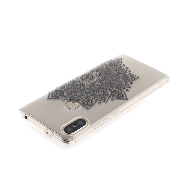 Pattern Printing IMD TPU Mobile Phone Case for Xiaomi Redmi S2 / Redmi Y2 - Black Half Flower-4