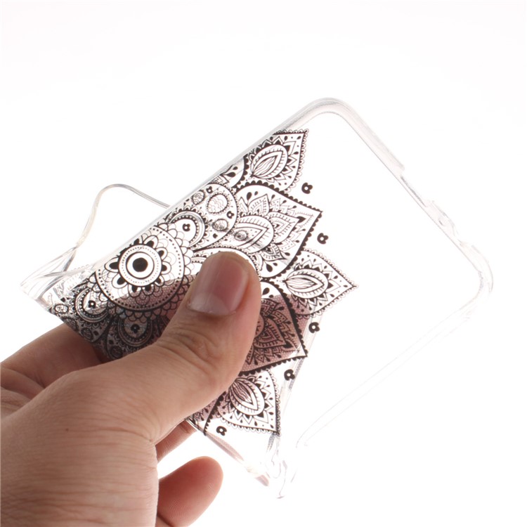 Pattern Printing IMD TPU Mobile Phone Case for Xiaomi Redmi S2 / Redmi Y2 - Black Half Flower-6