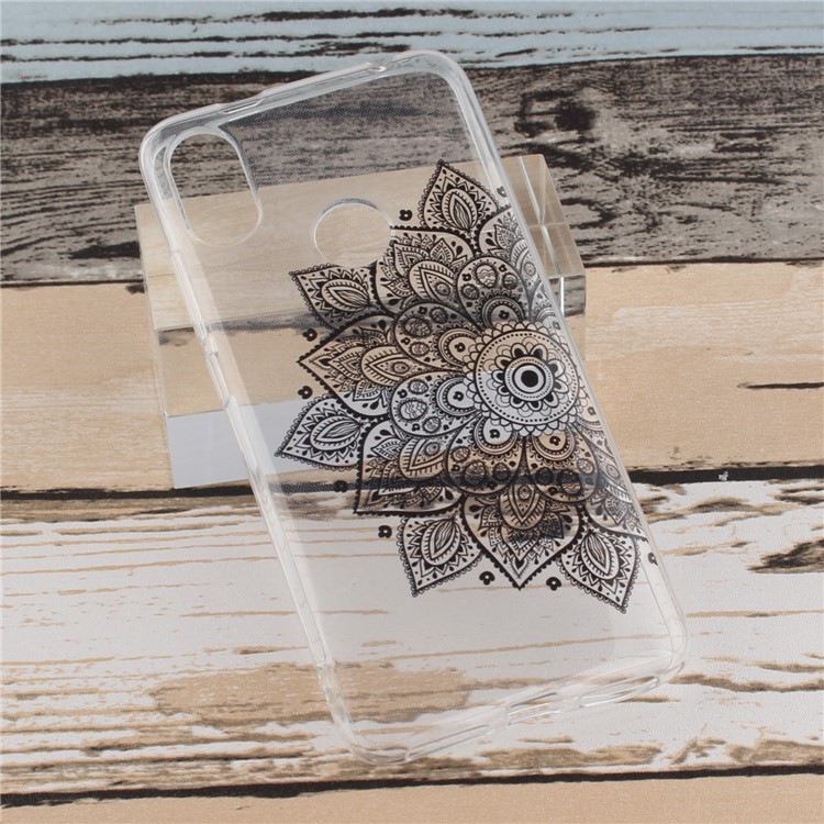 Pattern Printing IMD TPU Mobile Phone Case for Xiaomi Redmi S2 / Redmi Y2 - Black Half Flower-7