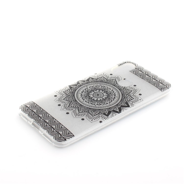Pattern Printing IMD TPU Back Case for Xiaomi Mi A2 / Mi 6X - Black Mandala Flower-3