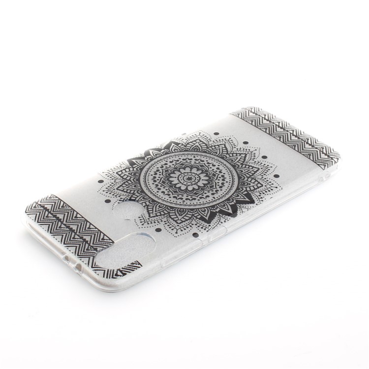 Pattern Printing IMD TPU Back Case for Xiaomi Mi A2 / Mi 6X - Black Mandala Flower-4