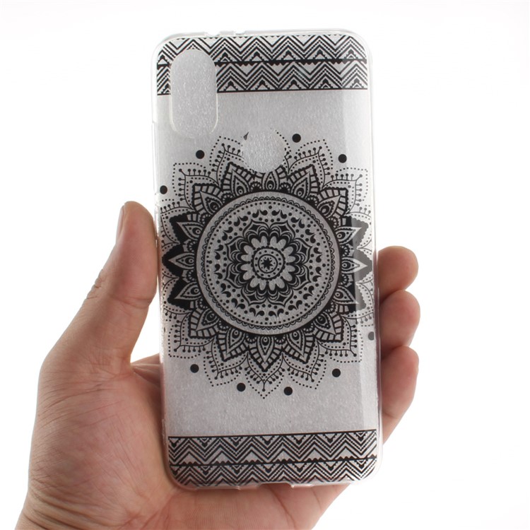 Pattern Printing IMD TPU Back Case for Xiaomi Mi A2 / Mi 6X - Black Mandala Flower-5