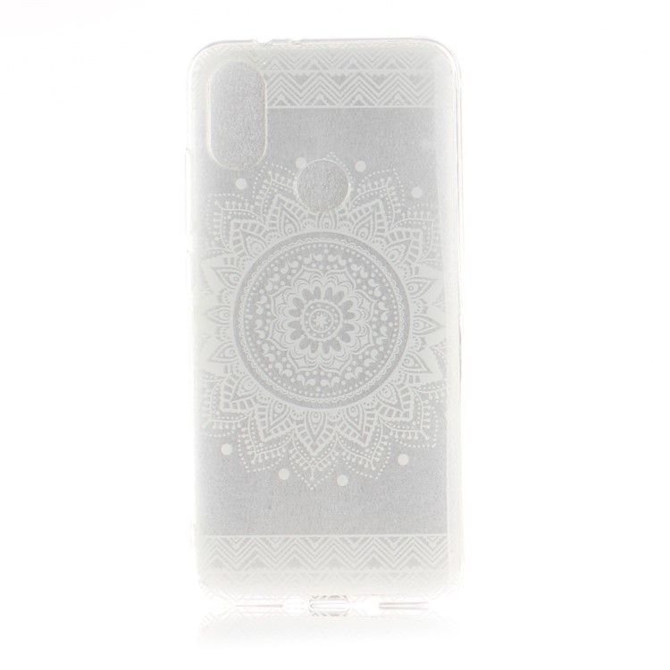 Pattern Printing IMD TPU Shell Case for Xiaomi Mi A2 / Mi 6X - White Mandala Flower-2