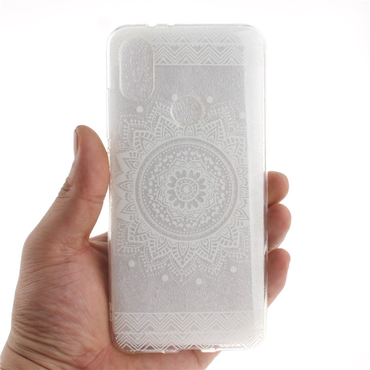 Pattern Printing IMD TPU Shell Case for Xiaomi Mi A2 / Mi 6X - White Mandala Flower-5