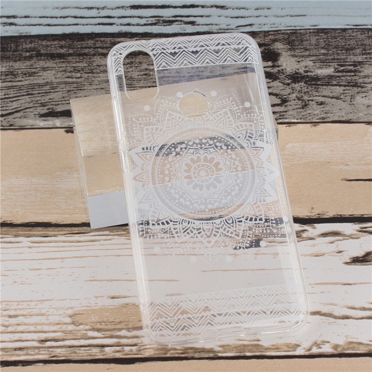 Pattern Printing IMD TPU Shell Case for Xiaomi Mi A2 / Mi 6X - White Mandala Flower-7