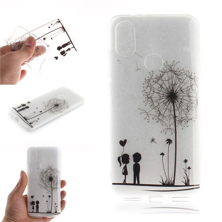 Pattern Printing IMD TPU Cover Shell for Xiaomi Mi A2 / Mi 6X - Dandelion and Lovers-1