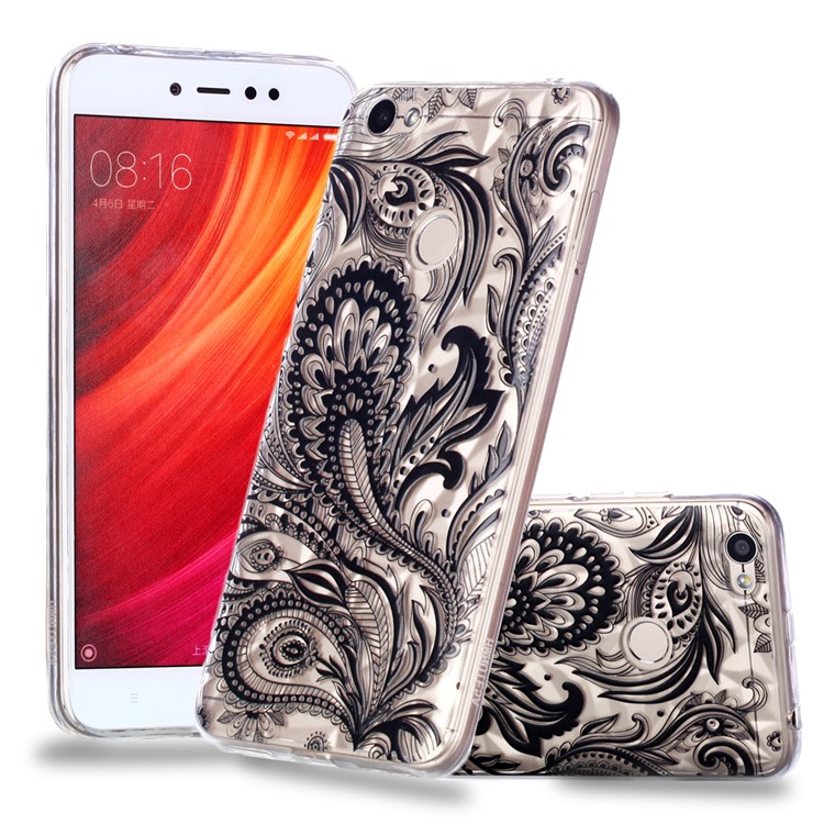 Pattern Printing Embossed 3D Diamond Surface TPU Shell for Xiaomi Redmi Note 5A Prime / Redmi Y1 - Paisley Pattern-1