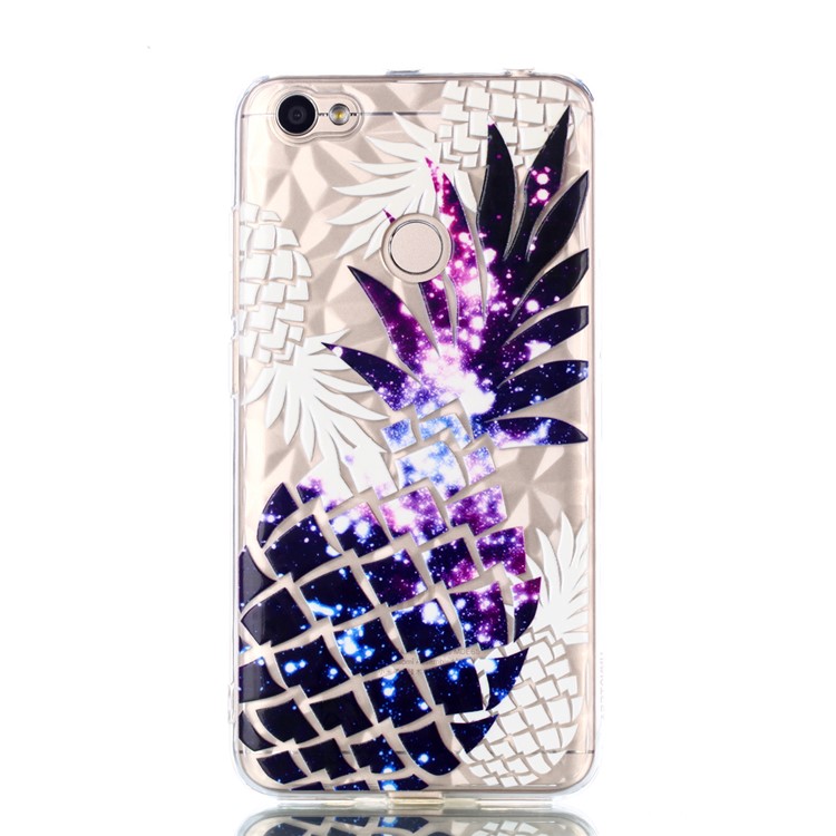 Pattern Printing Embossed 3D Diamond Surface TPU Back Case for Xiaomi Redmi Note 5A Prime / Redmi Y1 - Purple Pineapple-2