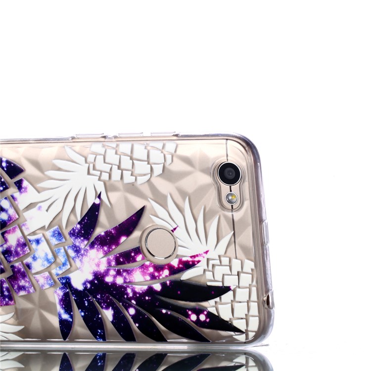 Pattern Printing Embossed 3D Diamond Surface TPU Back Case for Xiaomi Redmi Note 5A Prime / Redmi Y1 - Purple Pineapple-5