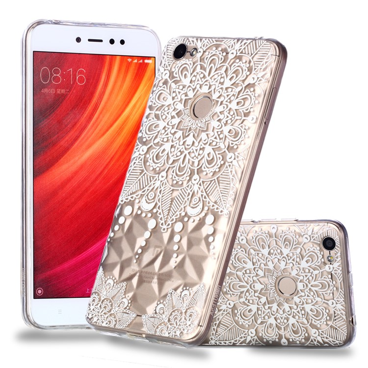 Pattern Printing Embossed 3D Diamond Surface TPU Phone Case for Xiaomi Redmi Note 5A Prime / Redmi Y1 - Mandala Flower-1