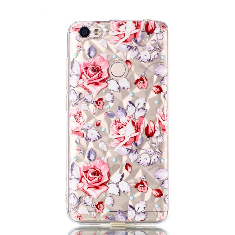 Pattern Printing Embossed 3D Diamond Surface TPU Cover Case for Xiaomi Redmi Note 5A Prime / Redmi Y1 - Vivid Flowers-2