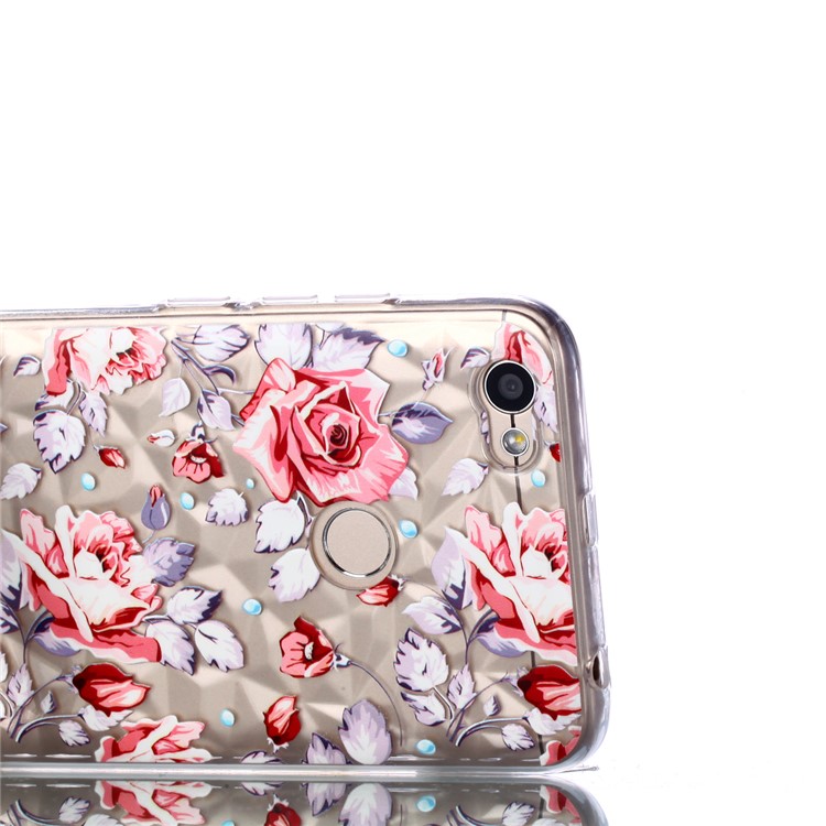 Pattern Printing Embossed 3D Diamond Surface TPU Cover Case for Xiaomi Redmi Note 5A Prime / Redmi Y1 - Vivid Flowers-5