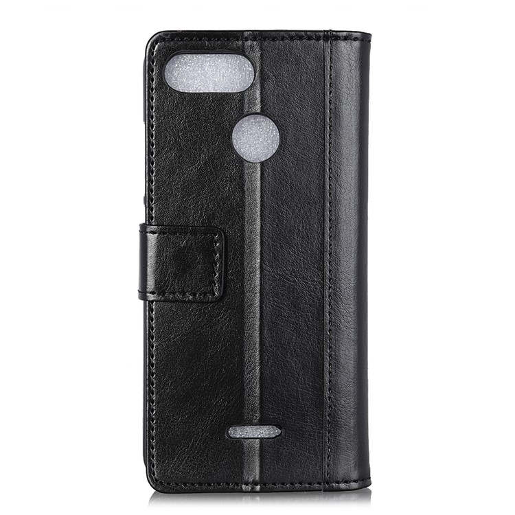 Rivet Decor Crazy Horse Texture Stand Wallet Leather Case for Xiaomi Redmi 6 (Dual Camera: 12MP+5MP) - Black-3