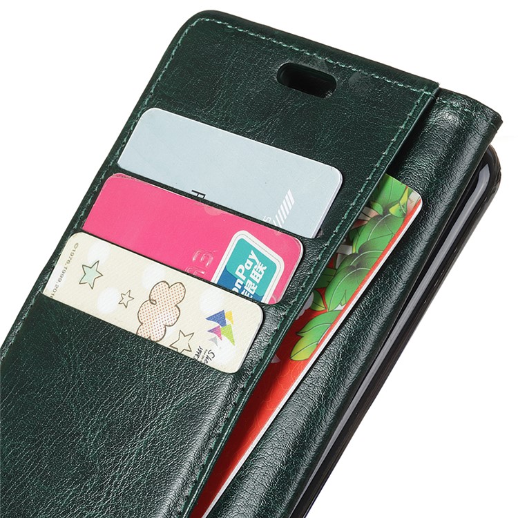 Rivet Decor Crazy Horse Texture Stand Wallet Leather Cover Shell for Xiaomi Redmi 6 (Dual Camera: 12MP+5MP) - Blackish Green-10