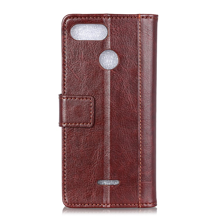 Rivet Decor Crazy Horse Texture Leather Stand Wallet Flip Case Accessory for Xiaomi Redmi 6 (Dual Camera: 12MP+5MP) - Brown-8