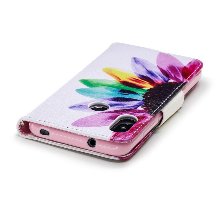 Pattern Printing Wallet Stand Leather Phone Case for Xiaomi Mi A2 Lite / Redmi 6 Pro - Half Flower-7